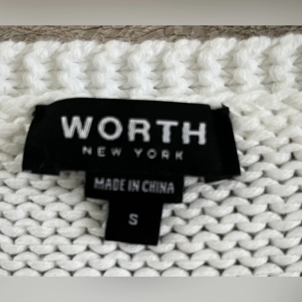 🆕 Worth cotton color block sweaterer in black and white size small - Picture 5 of 7